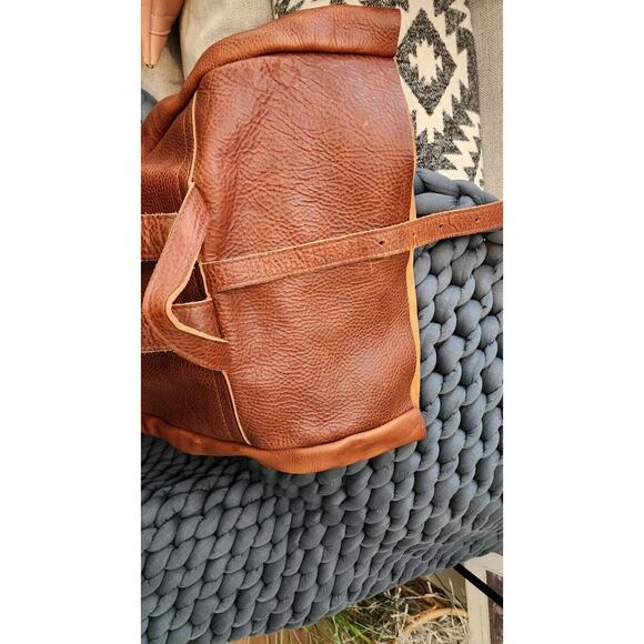 Portland Leather Goods Roll Top Backpack Sedona / Nutmeg Brown Pebbled Leather - Picture 11 of 15